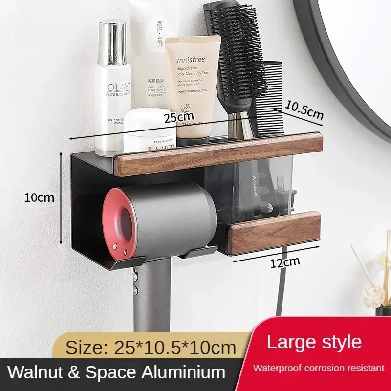 Wooden and aluminum towel holder wall organizer for shower accessories - HDH180110225