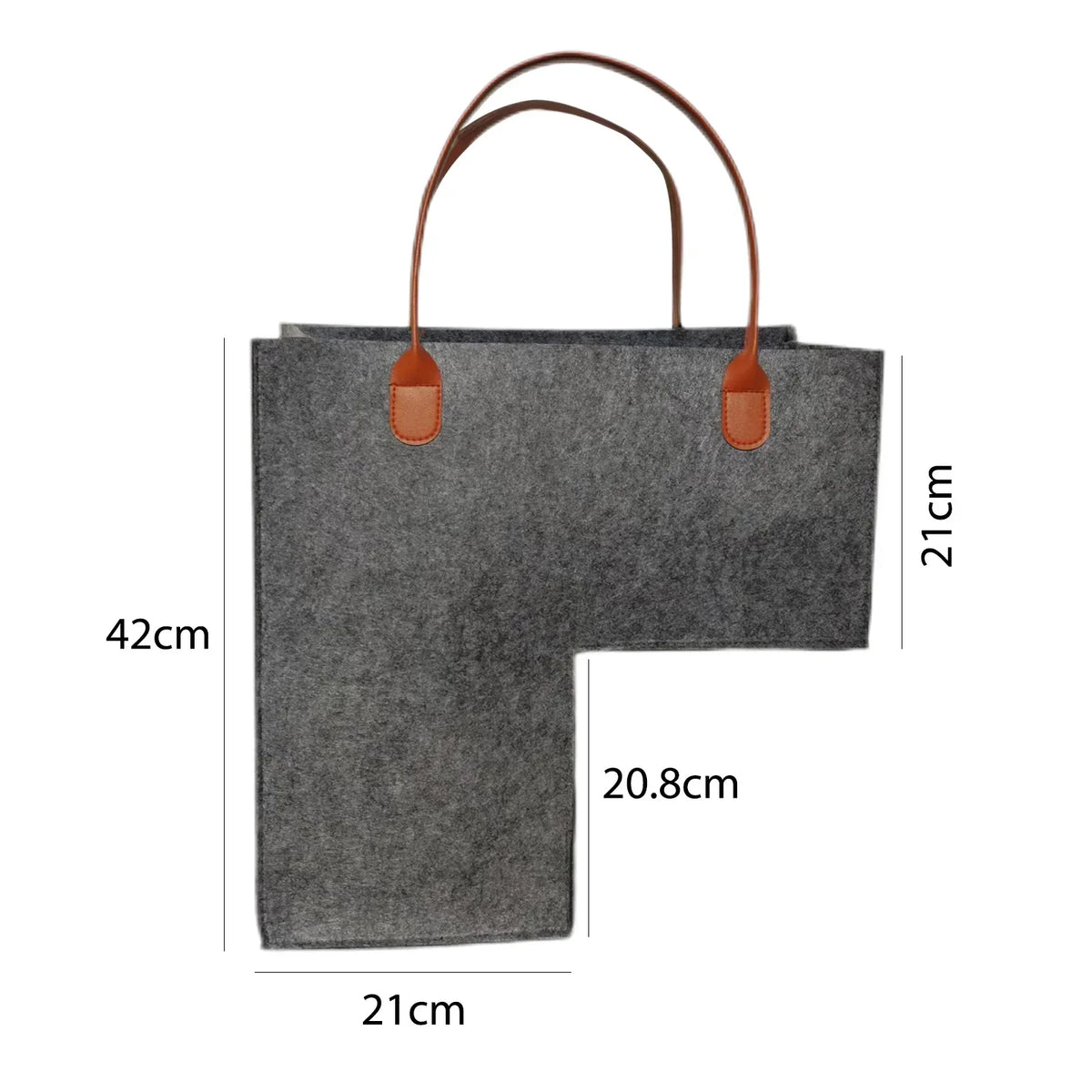 Folding felt basket for wood and clothing storage - Graphite Gray B
