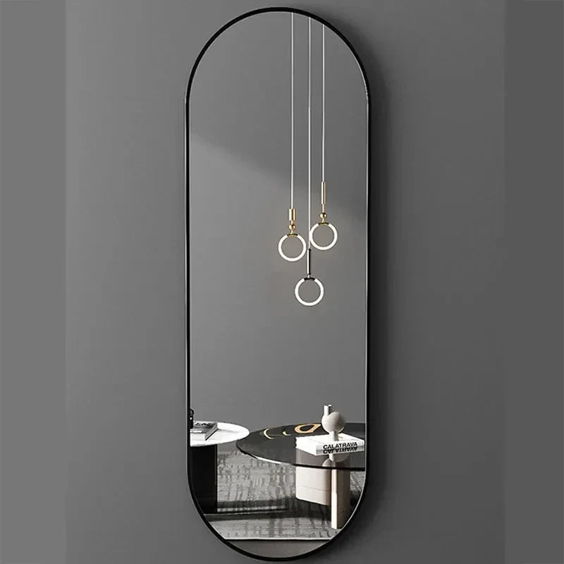 Eye-catching mirror oval design in full length metal - view 4