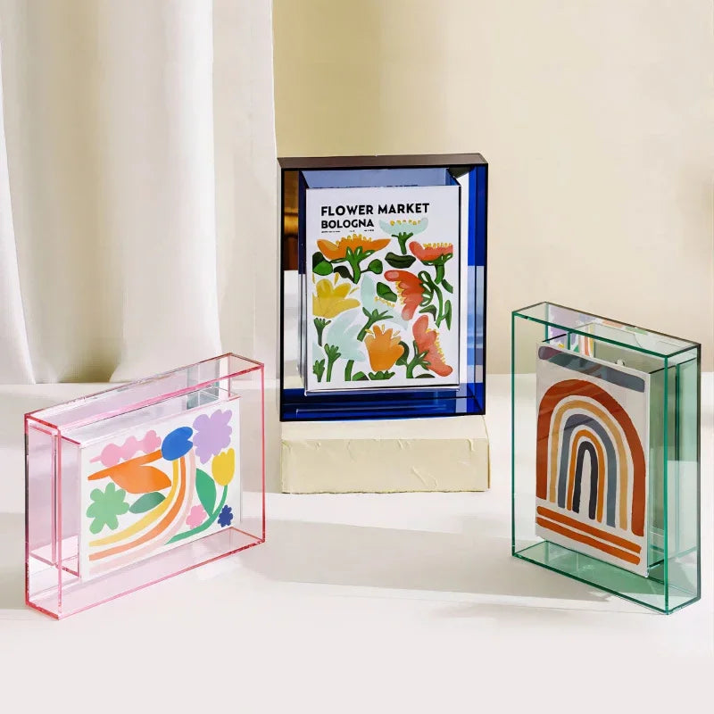 Transparent acrylic photo frame support interior decoration desk - view 2