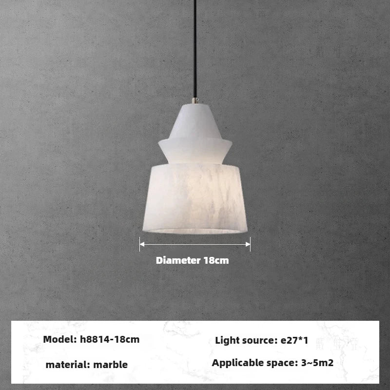 Modern pendant light in natural marble and elegant copper design - D 18cm / Warm White