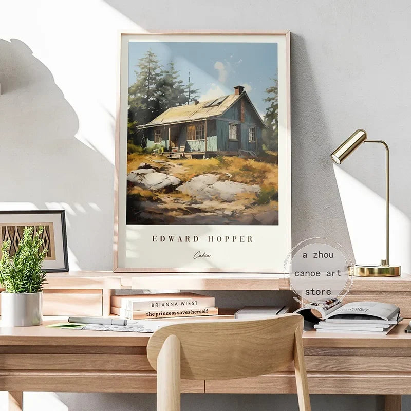 Classical art library edward hopper modern painting wall decoration - view 4
