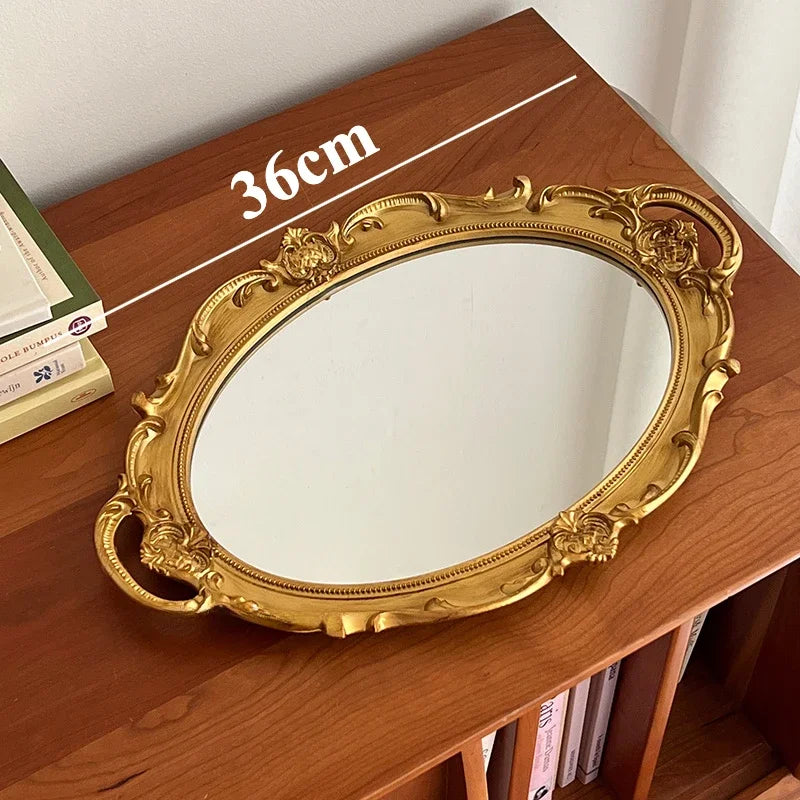 Vintage decorative glass mirrors for jewelry and aromatherapy - Gold