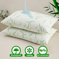 2pcs Waterproof Bamboo Pillowcases (Without Core), Cooling & Soft & Anti-bacterial Pillow Protectors With Zipper Pillow Cover - 20x30inch (50x75cm)