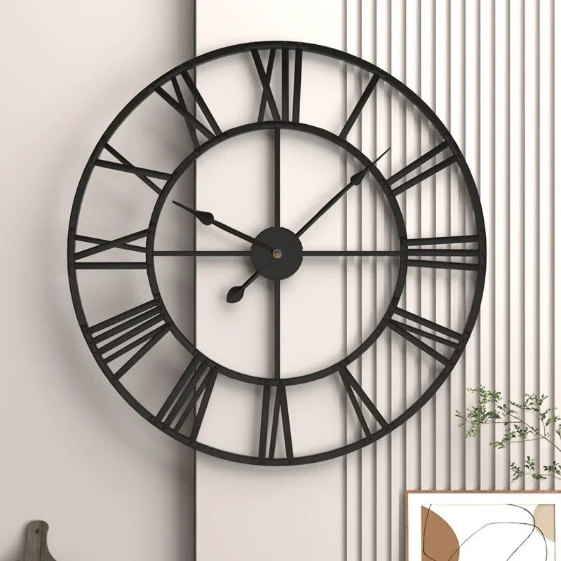 3d decorative wall clock modern retro Roman style silent metal - view 3