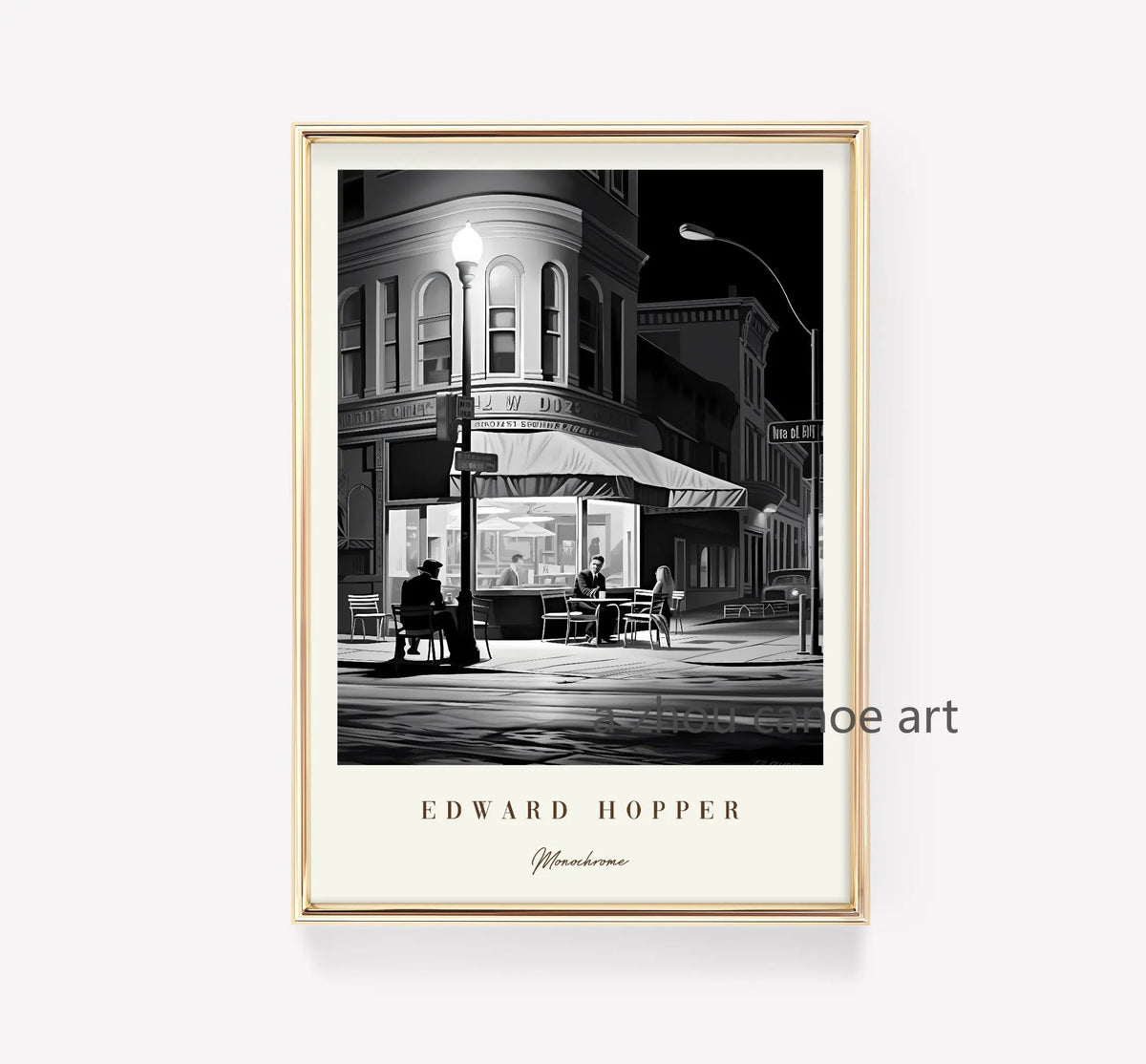 Library of classical art works edward hopper modern posters wall decor - 60X80cm Unframed / 27