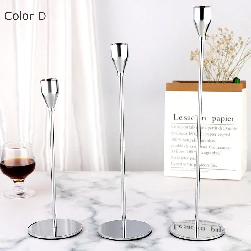 Luxurious metal candle holders for wedding and elegant decoration - D 1 Set