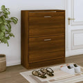 Brown oak shoe cabinet in engineering wood