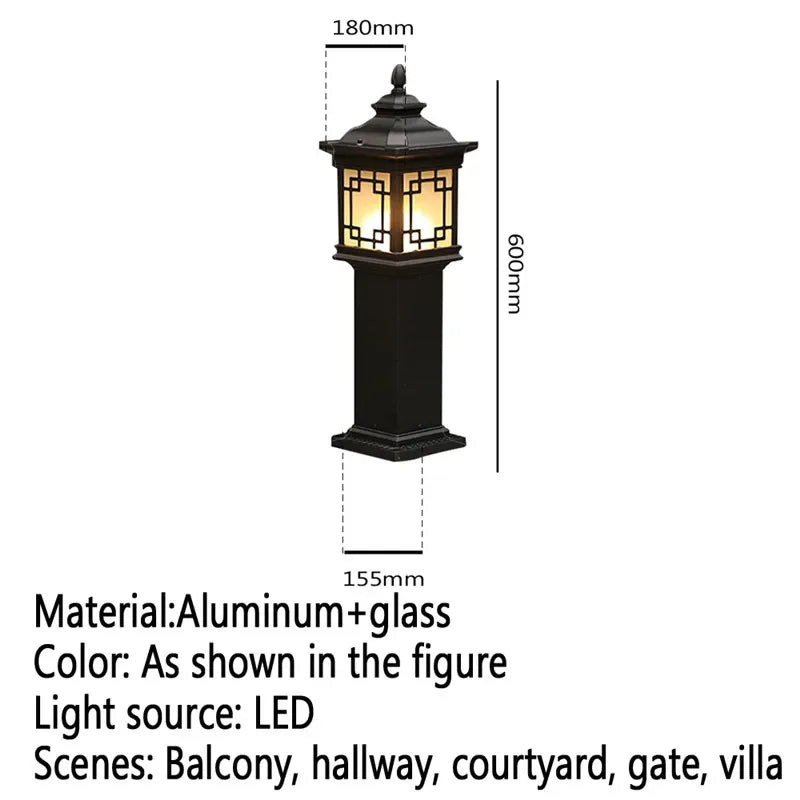 Outdoor led garden lamp contemporary design for villa - D  H60CM Electric