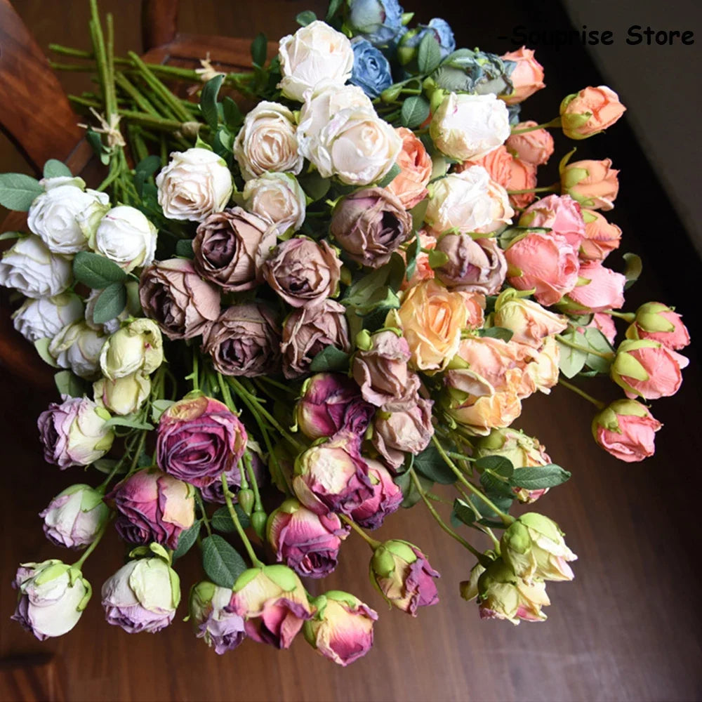 Artificial silk peonies bouquet for wedding decoration