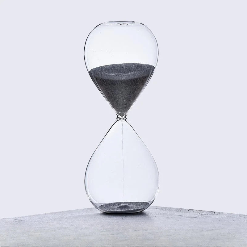 Glass hourglass colored modern decoration for office and home - Black / 15 minutes