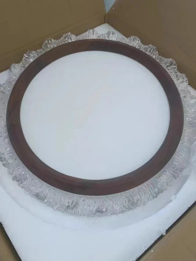 Retro wooden ceiling lamp circular and square acrylic - view 5