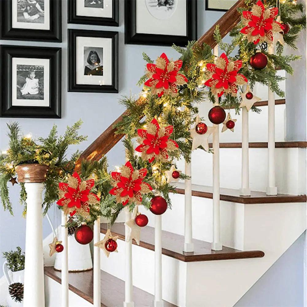 Hanging decoration glittery flower for Christmas tree - view 6