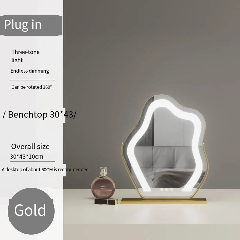 Vanity Mirror with Lights, Bathroom Mirror with Dimmable 3 Modes, 360 ° Rotary Touch Screen Control, Suable for Bedroom - 30x40cm