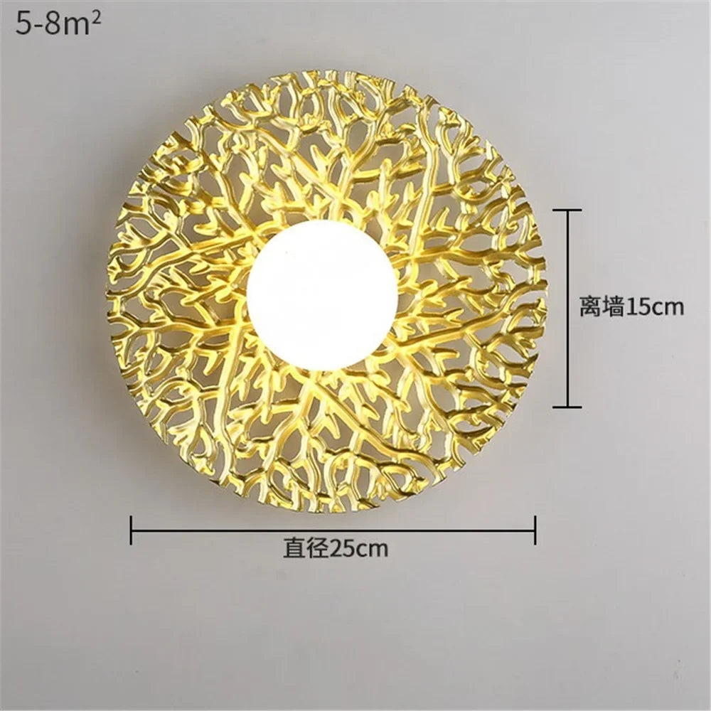LED wall sconce round in decorative Nordic metal for modern interior - Q
