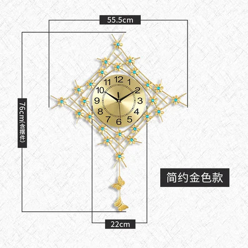 European unique metal clock with pendulum design - Style12