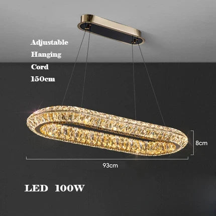 Gold crystal chandelier postmodern design for elegant interior - Neutral Light / Dia93cm B