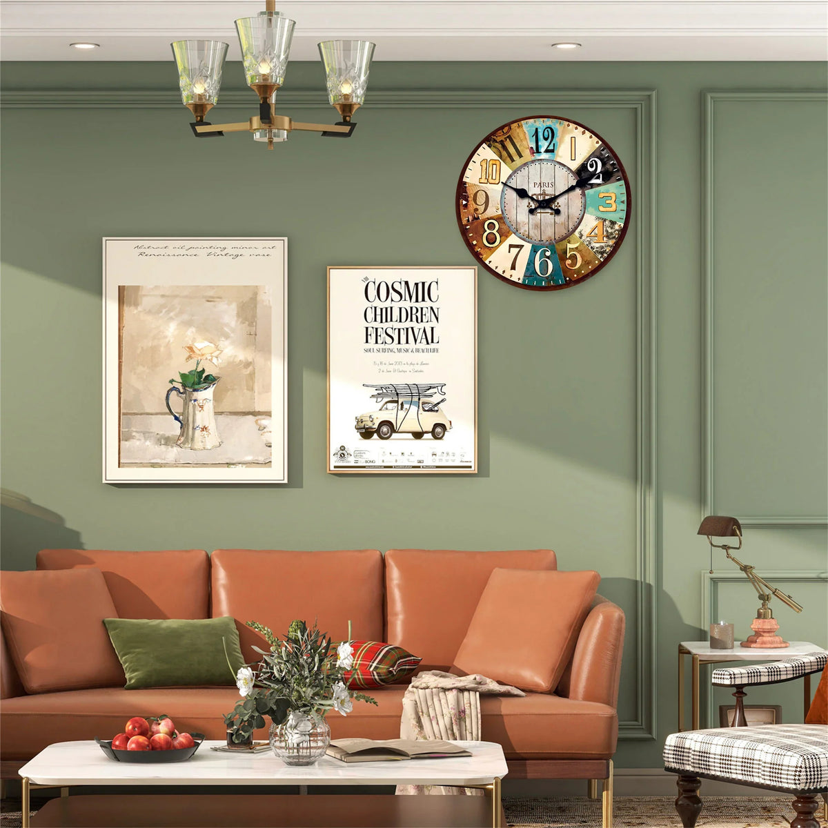 Wooden retro wall clock for silent interior decoration - view 6