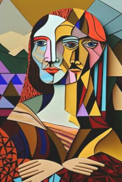 Abstract picasso style cubist painting for interior decoration - PF25418 / 58x90cm No Frame