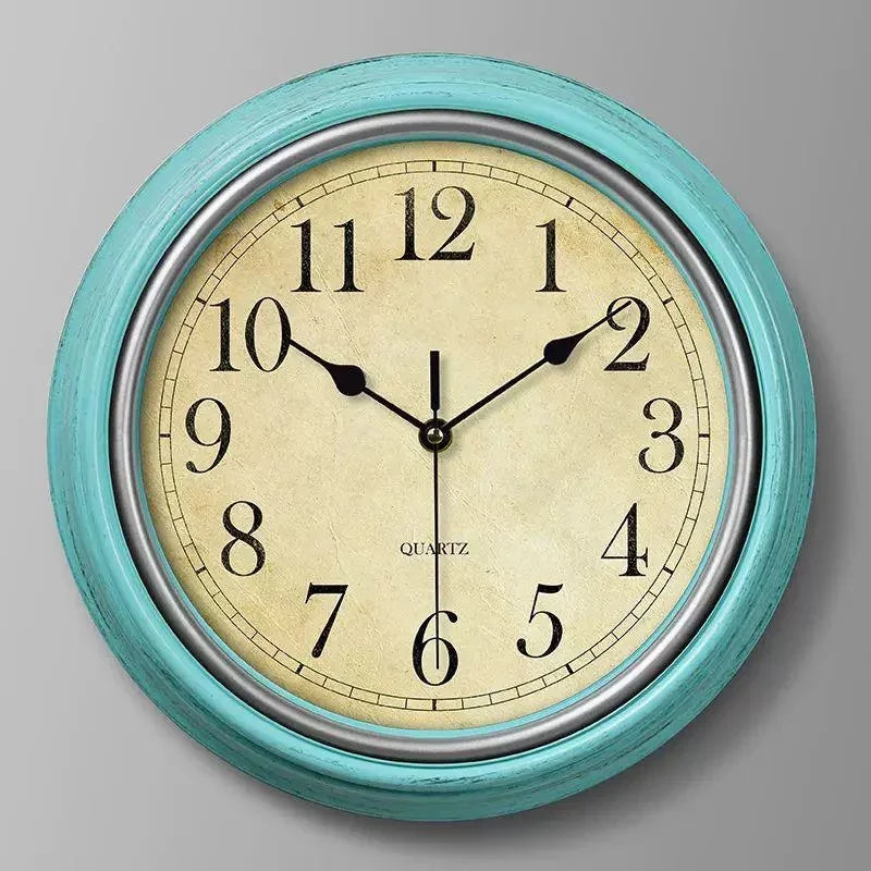 Silent Nordic retro wall clock for elegant interior - Style6 / 12 inches