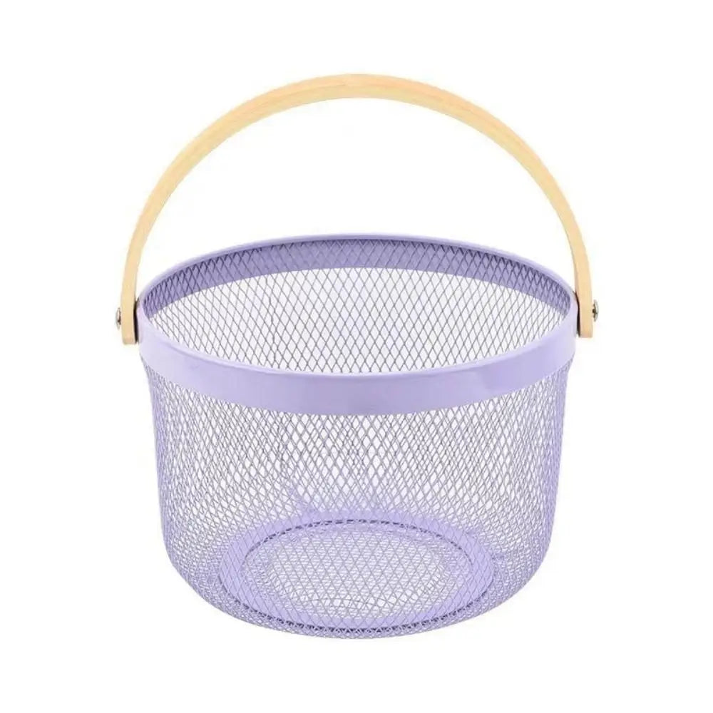 Lightweight and elegant folding iron storage basket - Purple