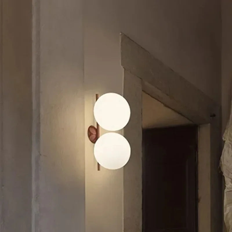 Double ball glass design wall sconce for elegant interior - view 7