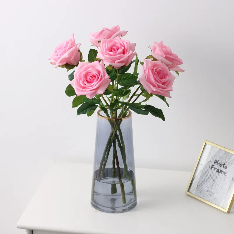 Artificial latex rose flowers for elegant decoration - view 3