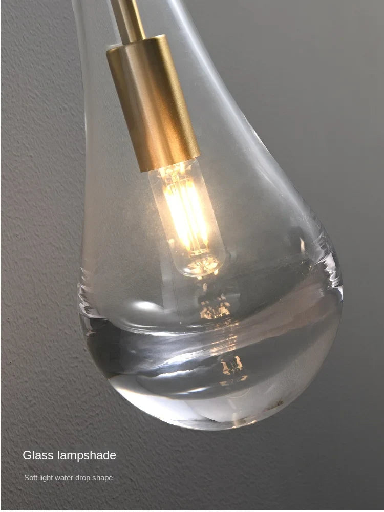 Copper wall sconce in the shape of a water drop creative design - view 5
