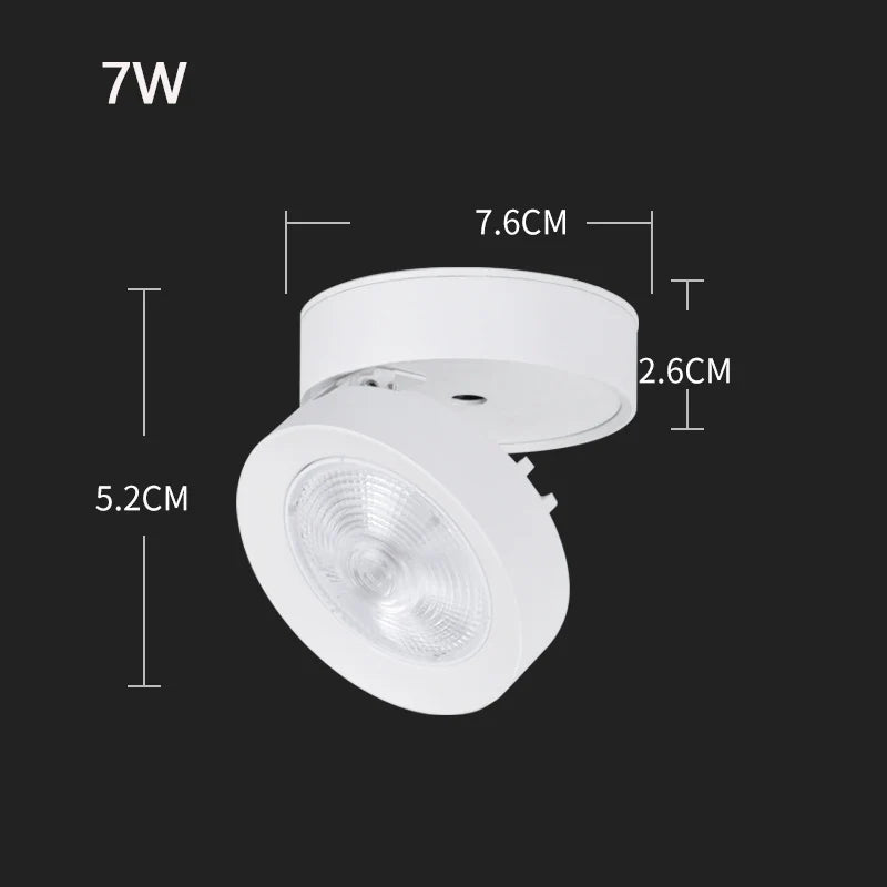 Foldable led spot in aluminium for home or office - White body 7W / Neutral white 4000K / CHINEHOOD AC220V with variable intensity