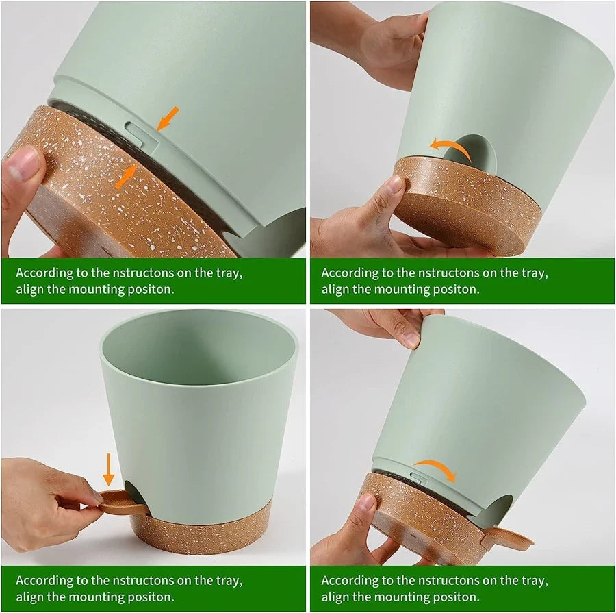 5-Pack 5-Inch Self-Watering Planters with Drainage Holes - view 4
