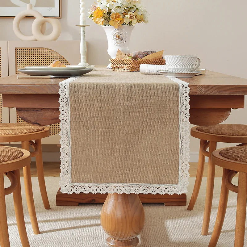 Rustic style macrame jute table runner beige - 4Pcs Placemat30x45cm