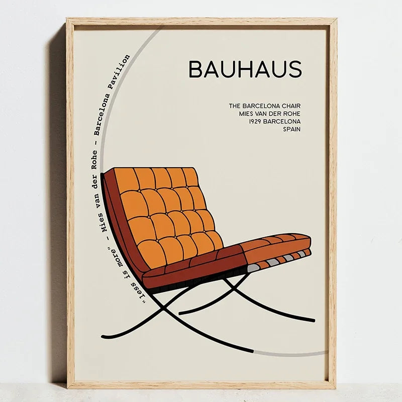 Bauhaus-Inspired Minimalist Geometric Art Poster - 13x18cm Unframed