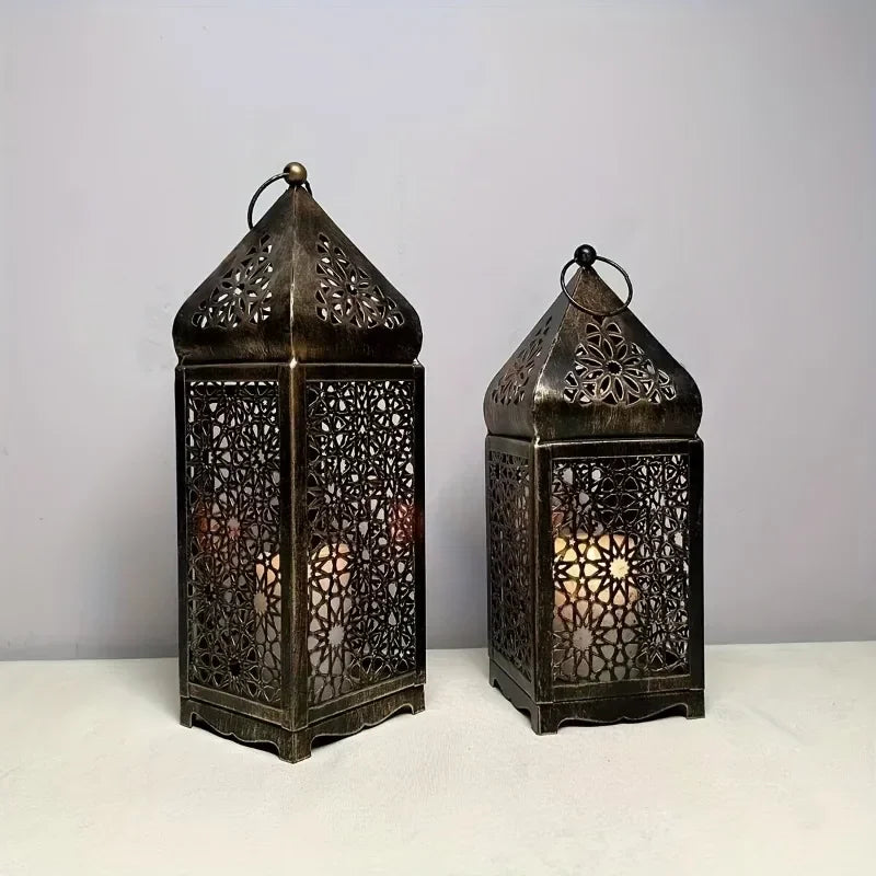 1pc Middle East Arab vintage metal Wind lights lantern candle holder table top home decor accessories, no candle - view 2