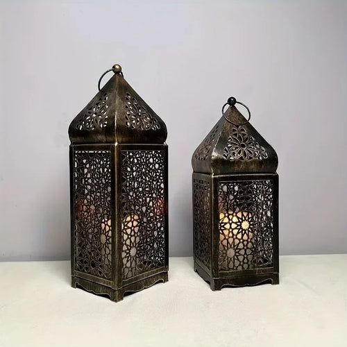1pc Middle East Arab vintage metal Wind lights lantern candle holder table top home decor accessories, no candle - view 2