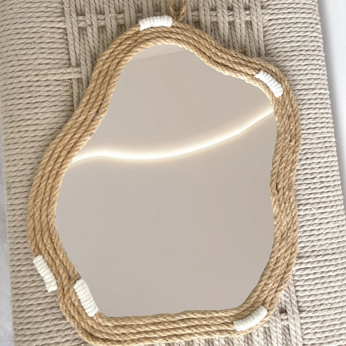 Decorative mirror Nordic woven with creative and original wall hand - view 3