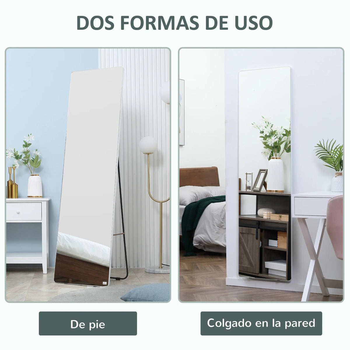 HOMCOM full body floor mirror 45x37x158,5 cm for living room bedroom - view 5