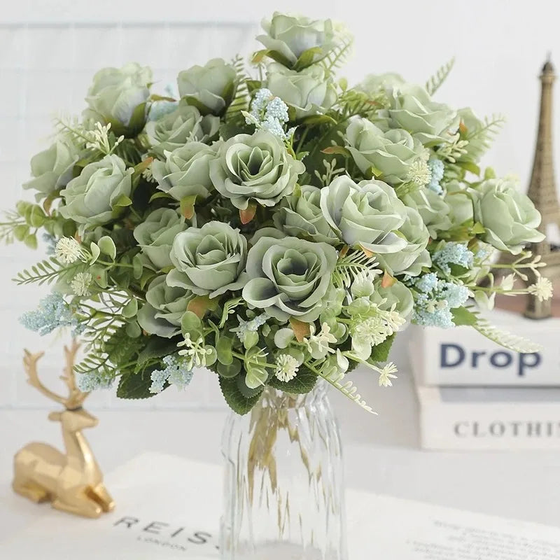 Bouquet of artificial peonies for wedding and interior decoration - Green