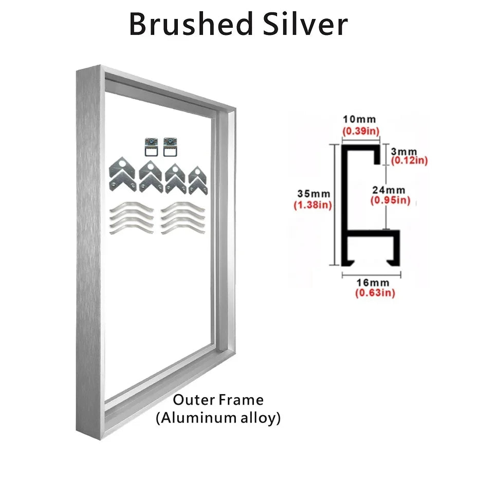 Metal frames for oil paint and wall decorations - Silver / 30x45cm