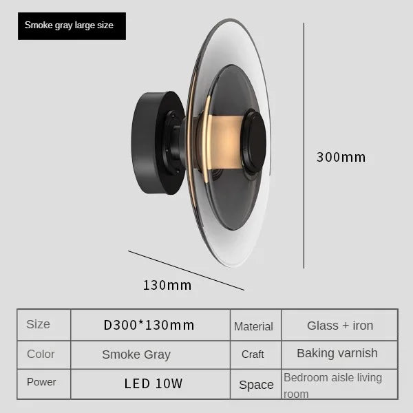 LED glass wall sconce design minimalist creative - Cool White (5500-7000K) / A-30cm