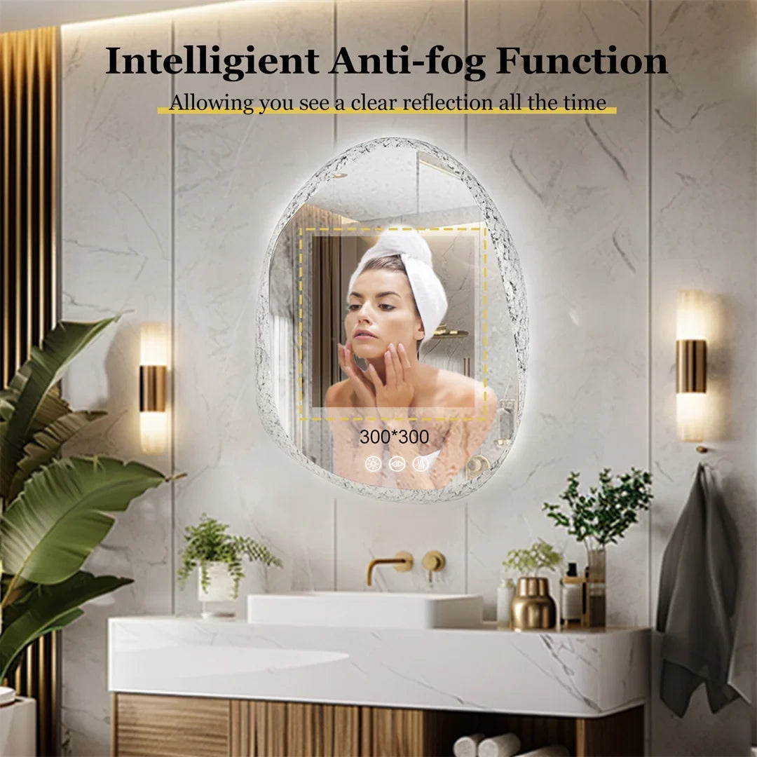 Frameless mirror with led lighting and touch sensors - view 5