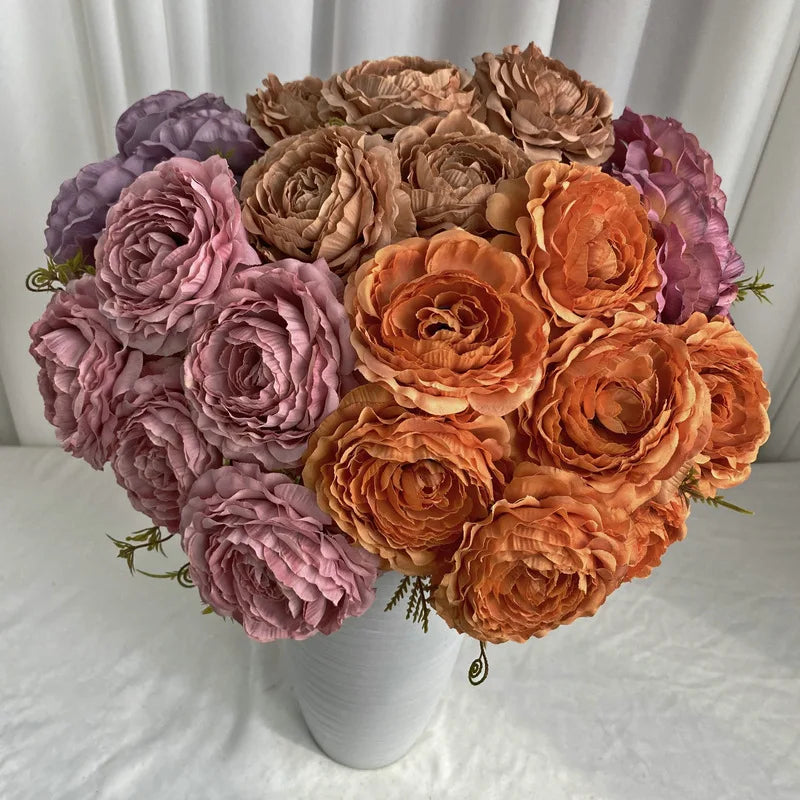 Artificial silk peonies bouquet for floral decoration - view 3