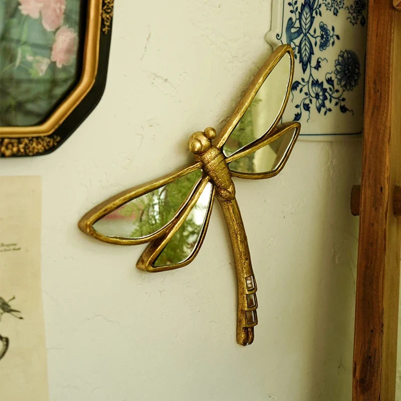 Vintage decorative mirrors in the shape of a forest and dragonfly for wall decoration - view 2