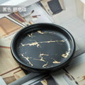 Black Marbled Bathroom Accessories Set, Ceramic Soap Dispenser, Toothbrush Holder, Box, Decoration - 1pcs