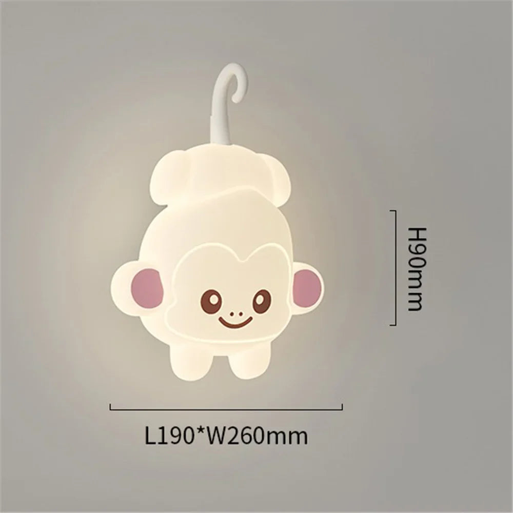 Wall sconce monkey light cartoon for children's room - B