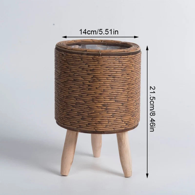 Nordic flower shelf in rattan imitation with removable feet - 06
