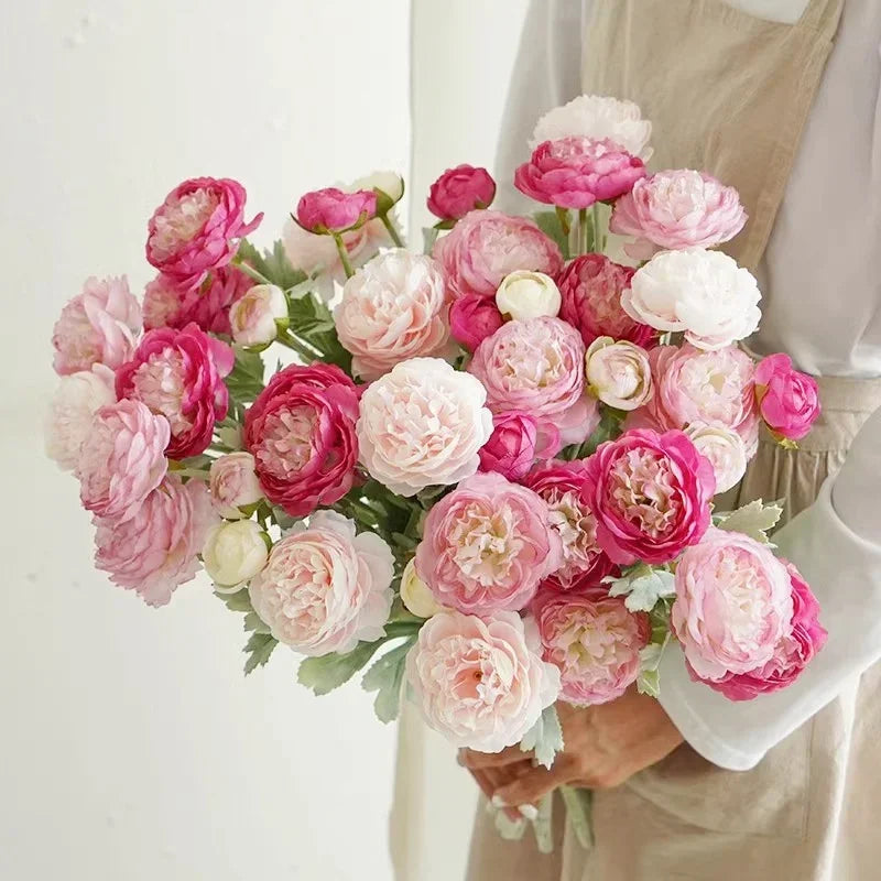 Bouquet of artificial peonies for wedding decoration party - view 4