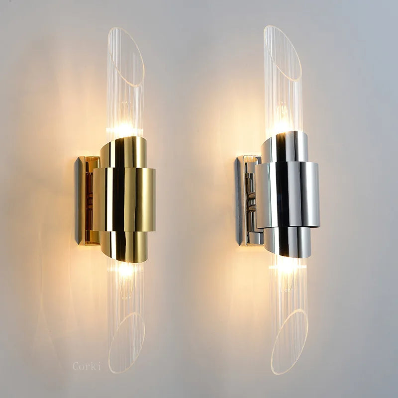 Postmodern design glass tube wall sconce for elegant interior