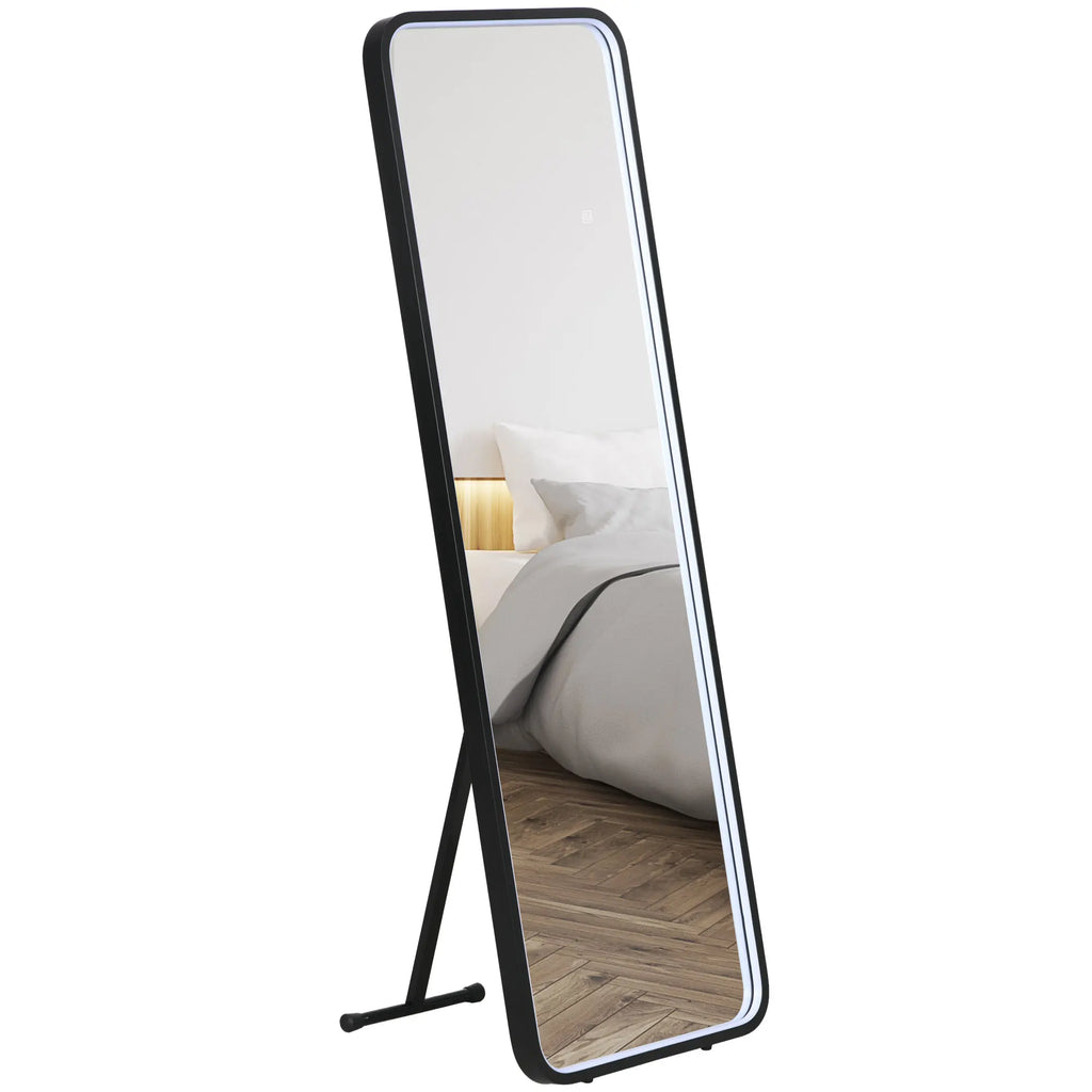 HOMCOM full body mirror with LED lights 151,5x50 cm memory function