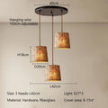 Hanging wooden imitation Japanese style wabi sabi retro decor - 3 Heads L42cm / 3 couleurs changeables