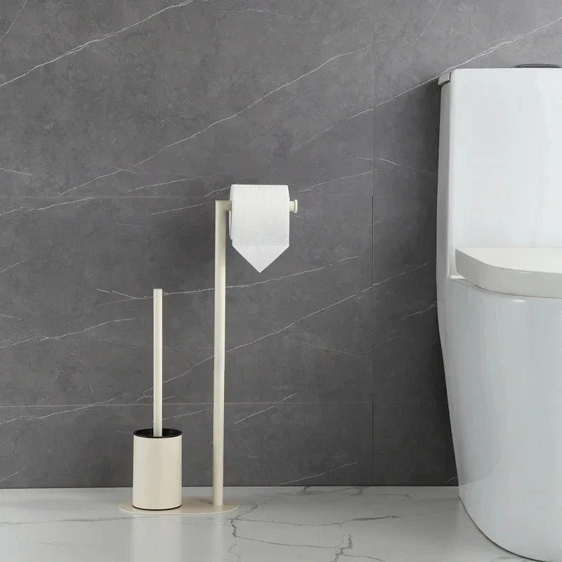Stainless steel toilet brush with removable support - Off-White Color